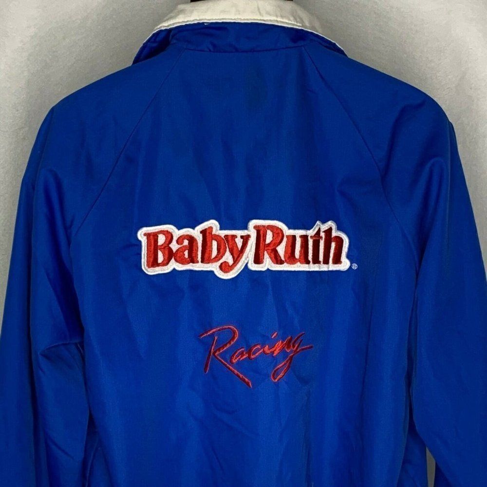 Vintage 80s Baby Ruth Racing Jacket L Blue Labonte